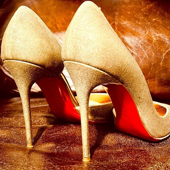 Christian Louboutin Iriza glitter wrapped leather. 100mm, Mini /Specchio EU38 - Picture 3 of 11